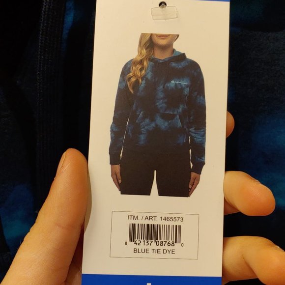 CHAMPION Women Hoodie Kangaroo Pocket Blue - Picture 7 of 8